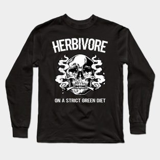 Herbivore On A Strict Green Diet  Skeleton Weed Vegan Long Sleeve T-Shirt